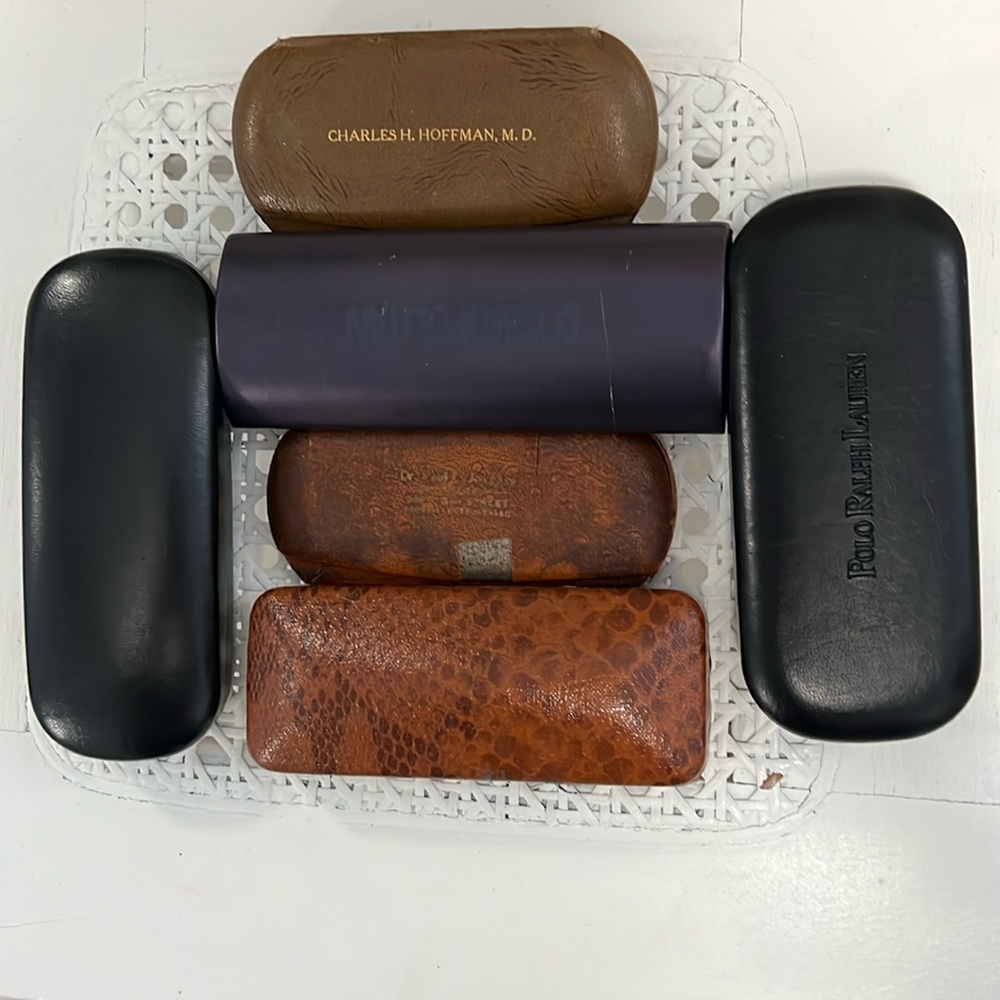 Five Vintage Glass Cases .